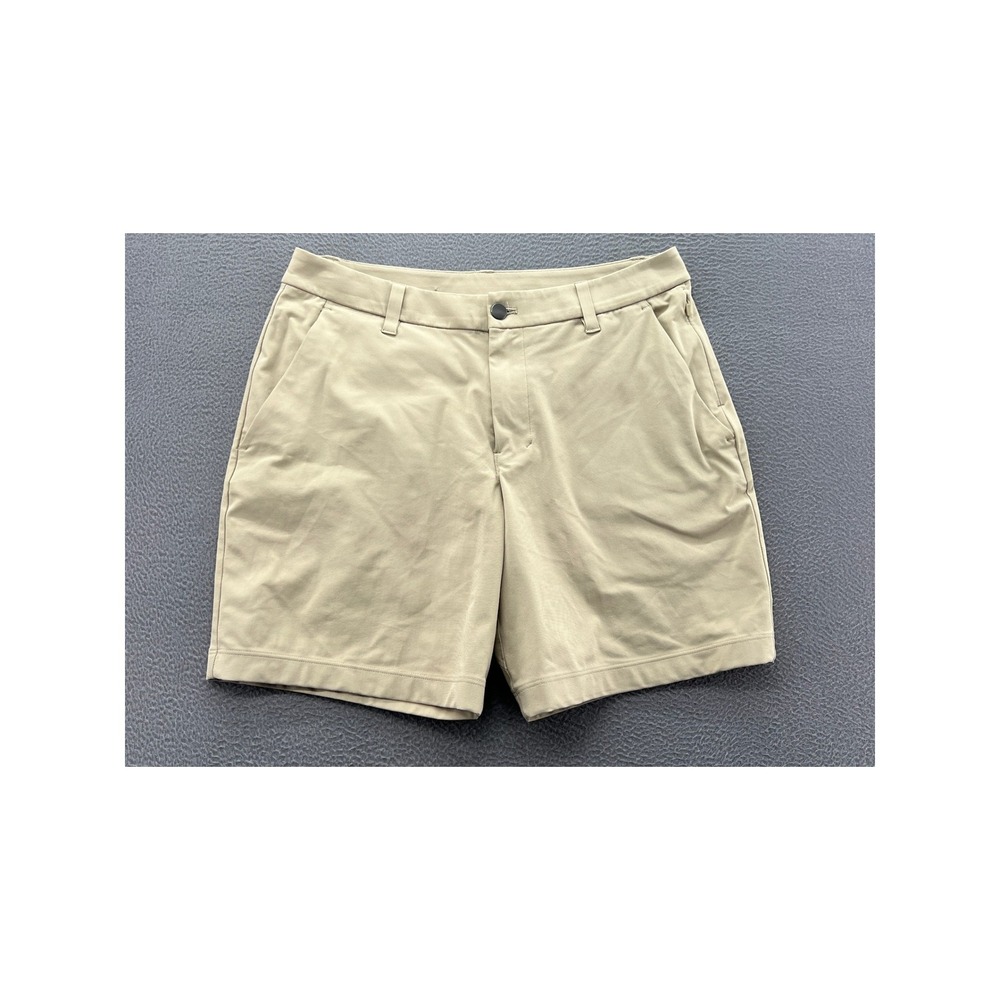 Lululemon Commission Shorts Mens 33 Khaki Tan 7 Inch Inseam Chino Golf Casual